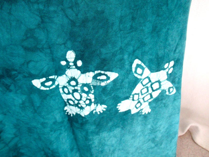 Vintage Green long Sea Turtle Dress XXL, Natures Boutique dress, made in USA, 100% cotton, cotton beach dress, cotton nightwear image 5