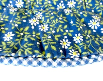 Vintage Laura Ashley Euro Pillow Sham, Blue Daisy Gingham Edge