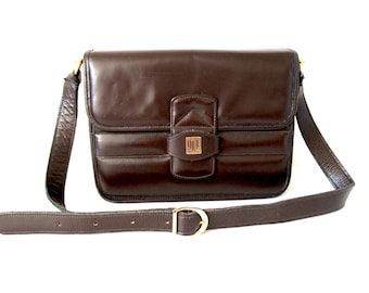 brown suede mini shoulder bag ITALIAN Lanvin vintage purse Italy JL logo