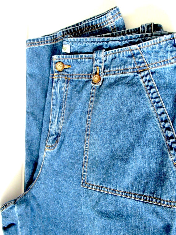 Orvis wide leg Jeans size 16, mid blue denim jean… - image 9