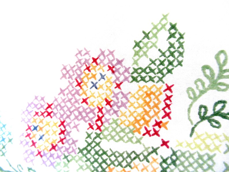 Cross Stitch Pattern Vintage 2 Pillow Cases Std Bed Pillow Case Cream Pillow Case 70s Pillow Case Standard Bedding Vintage Bedding Bedding Sheets Pillowcases Vadel Com
