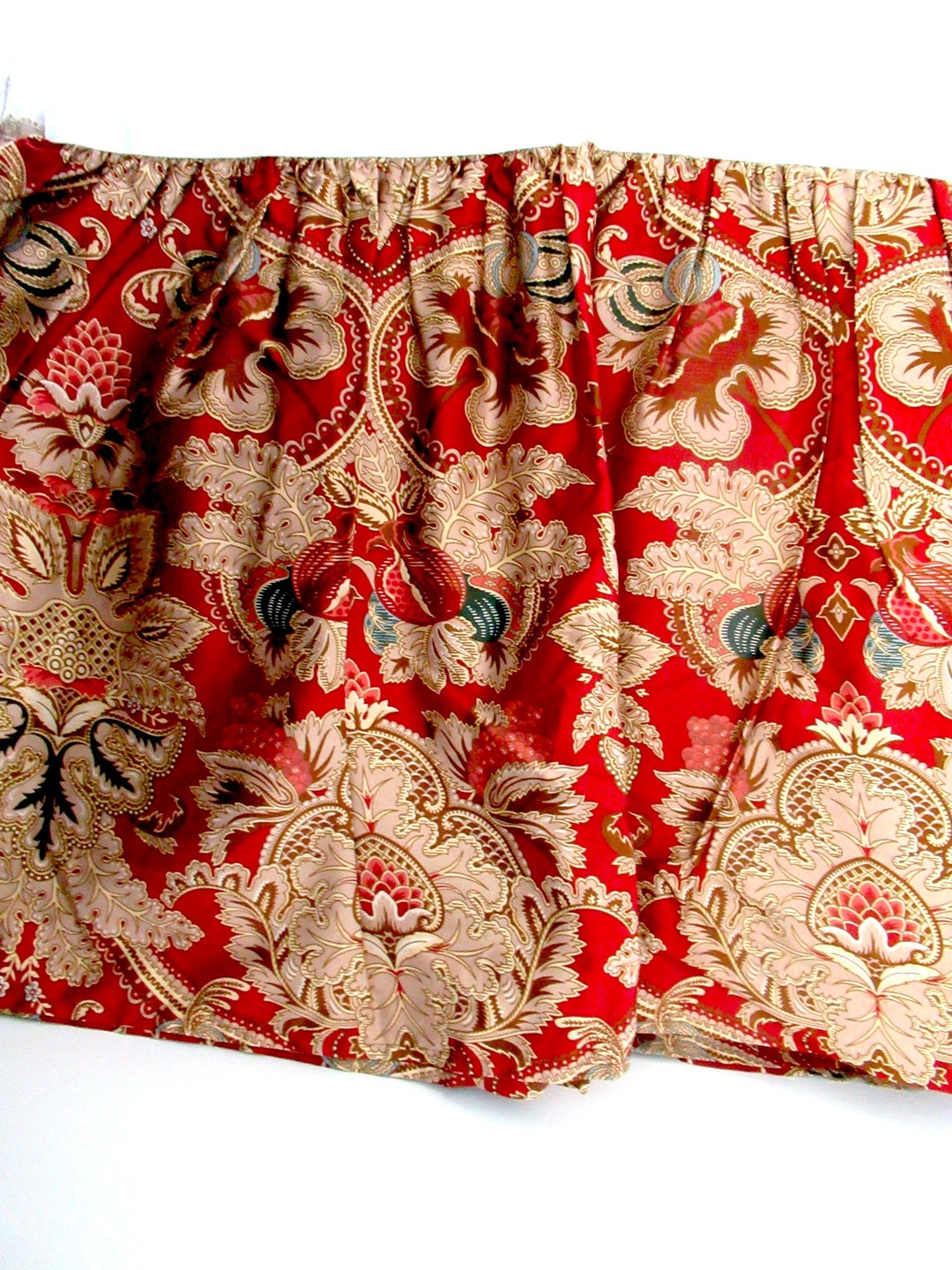 Ralph Lauren Jardiniere Red/gold Floral CA King Bed Skirt Etsy