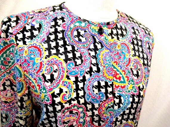 Vintage silk blouse and scarf, Adrianna Papell si… - image 7
