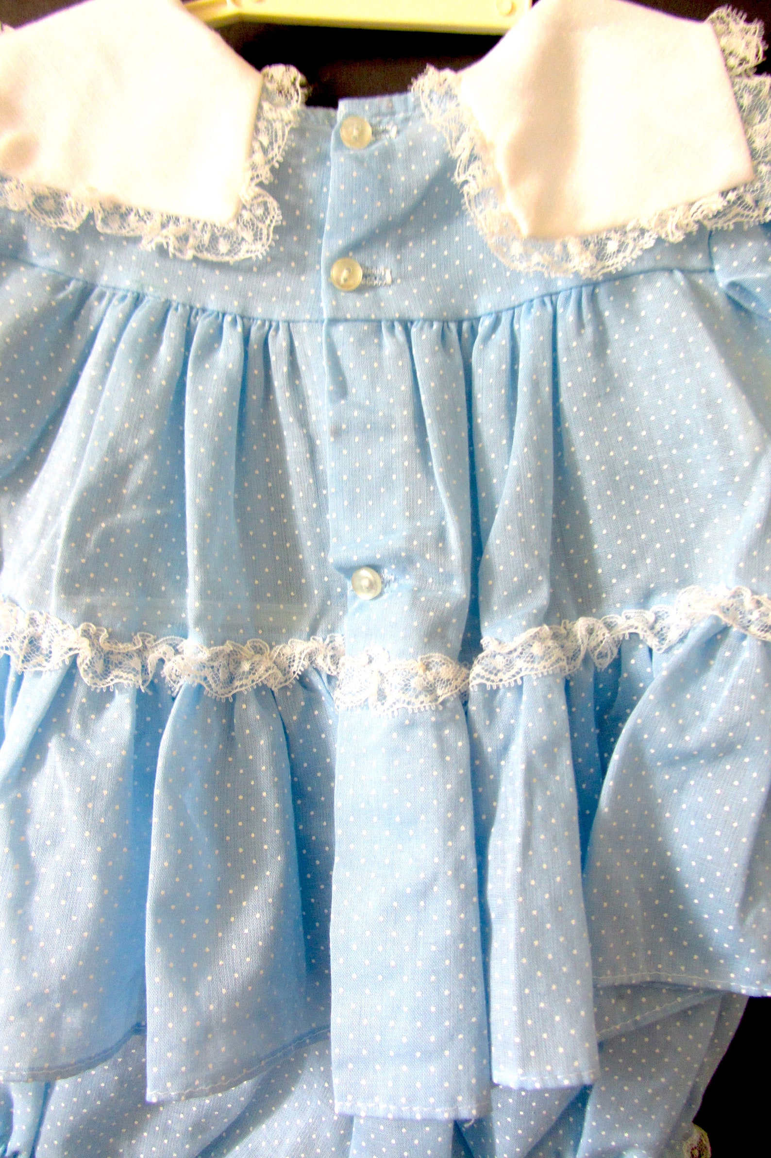 Vintage Baby Girls Dress With Bloomers Blue White Dress Set Etsy