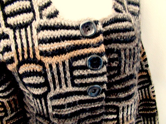 Vintage Zazies Paris sweater, brown black sweater… - image 5
