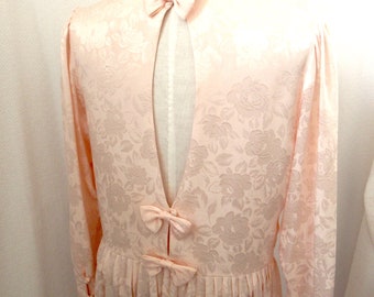 Vintage Eileen West silk open back dress, 80s silk dress, pink silk dress, wedding silk dress, summer silk dress, feminine silk dress