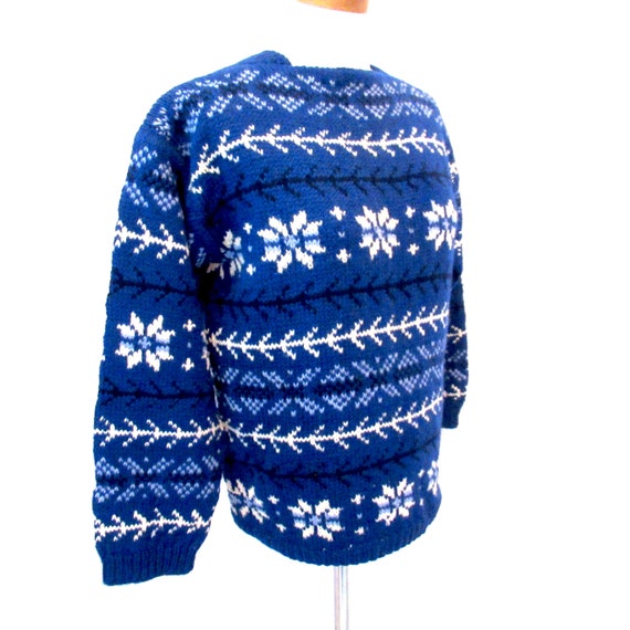 Vintage Norwegian sweater, Pure Wool, hand knit s… - image 7