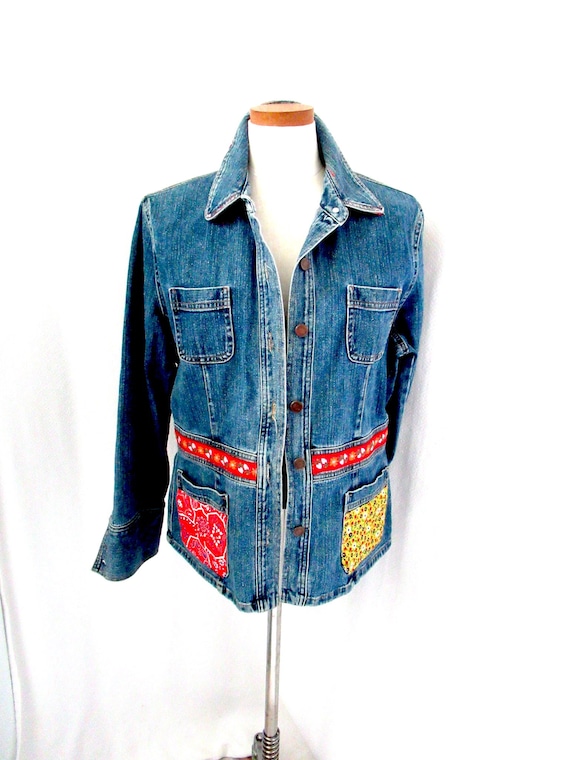Classic Denim Jacket with V-Neck