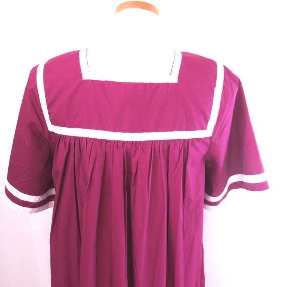 Vintage Muumuu dress, size PS, purple white dress… - image 7