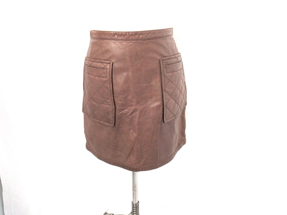 Boho leather skirt Phillip Lim leather skirt size 8 brown | Etsy