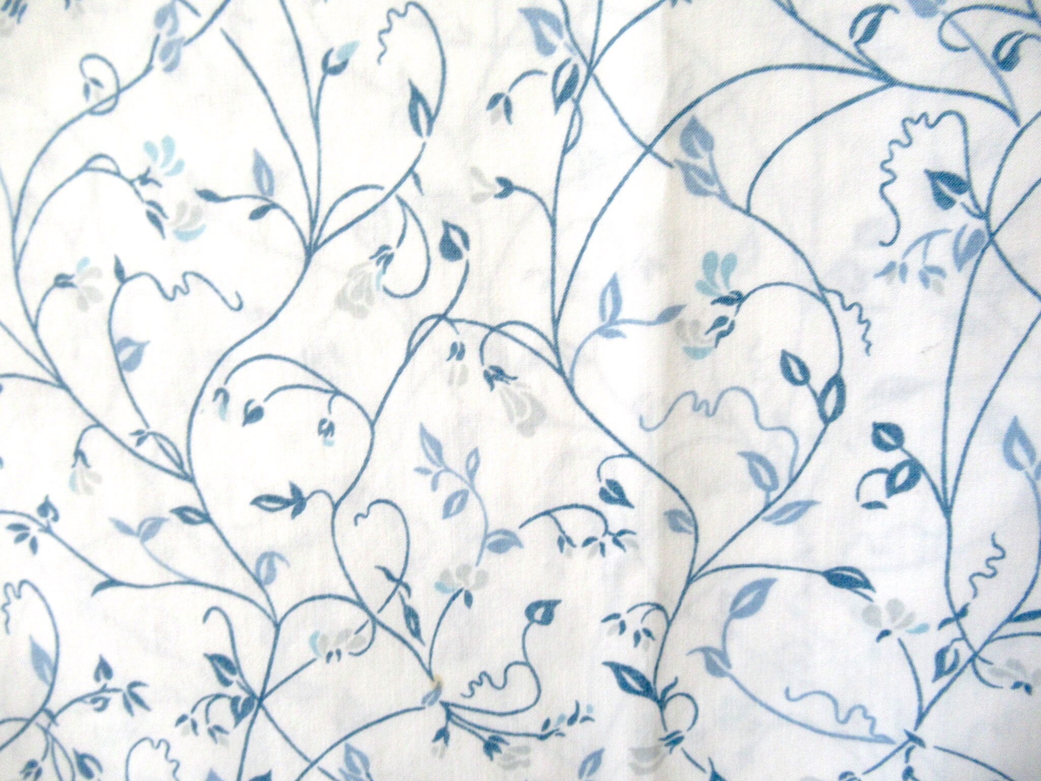 Vintage Full Flat Sheet Blue Floral Sheet Blue White Floral Etsy