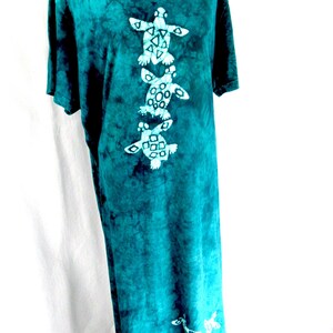 Vintage Green long Sea Turtle Dress XXL, Natures Boutique dress, made in USA, 100% cotton, cotton beach dress, cotton nightwear image 3