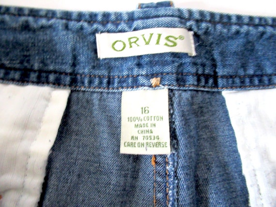 Orvis wide leg Jeans size 16, mid blue denim jean… - image 5