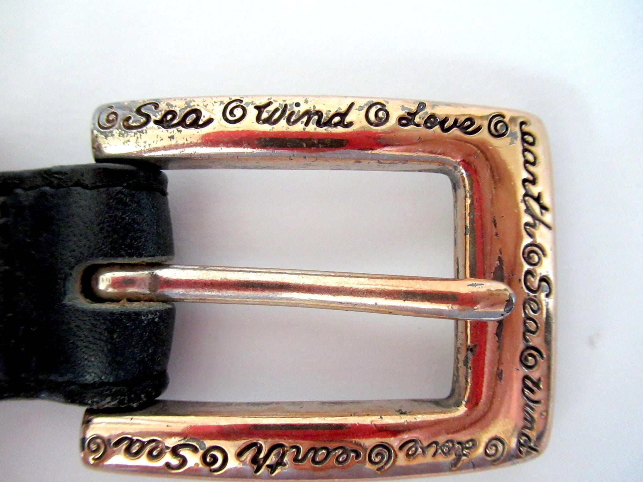 Vintage Brighton Green Leather with Gold Accents Belt Gold Buckle Brighton Belt - Etsy main image 4