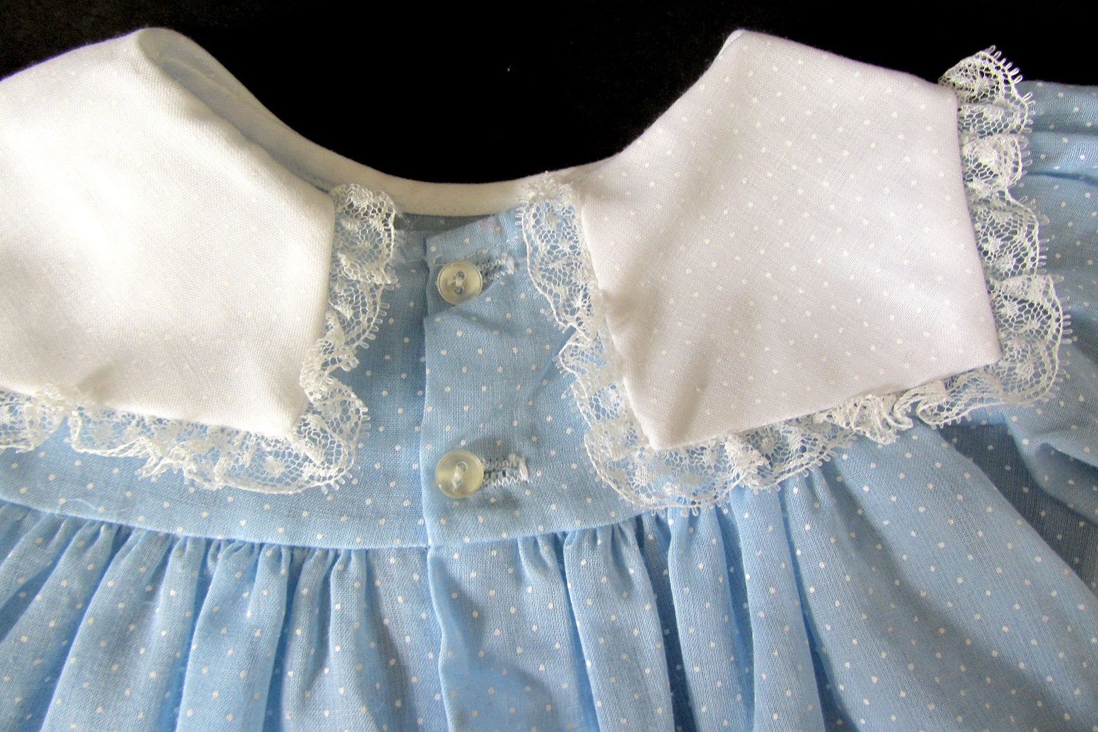 Vintage Baby Girls Dress With Bloomers Blue White Dress Set Etsy