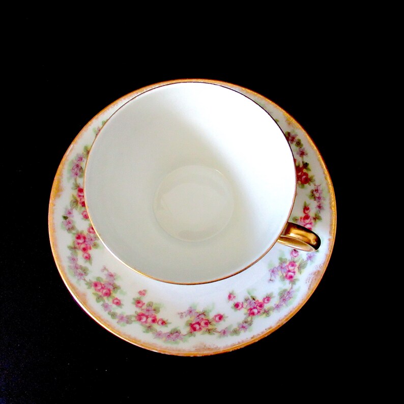 Limoges Bone China Cup and Saucer Limoges China Pink Rose Etsy