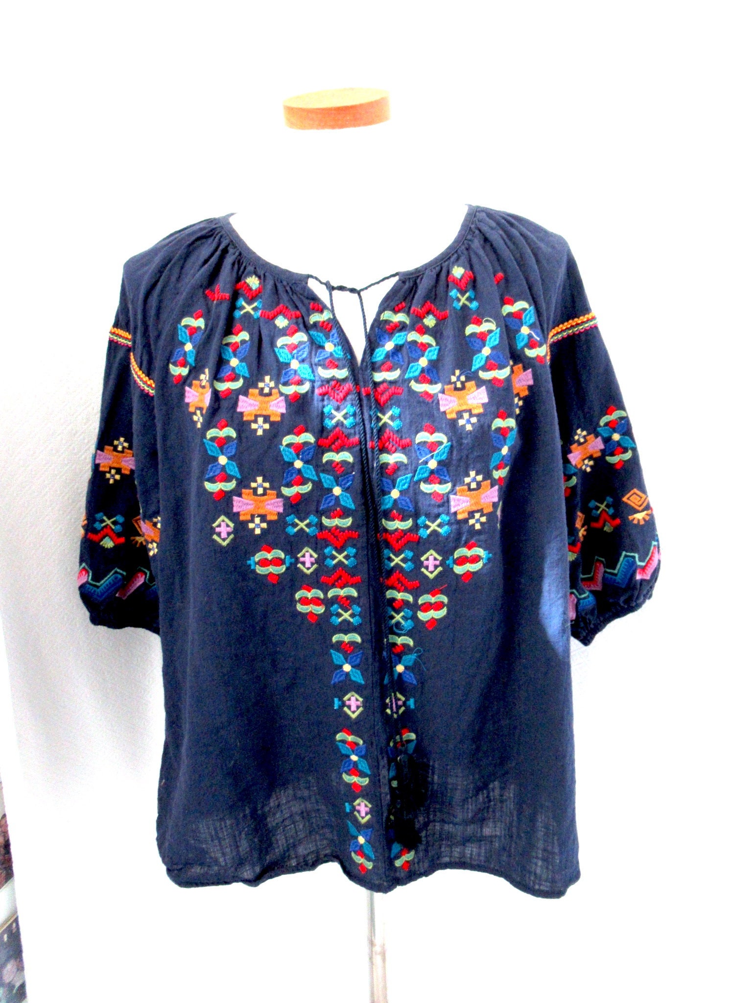 Vintage South American Embroidered Womans Top Embroidered - Etsy