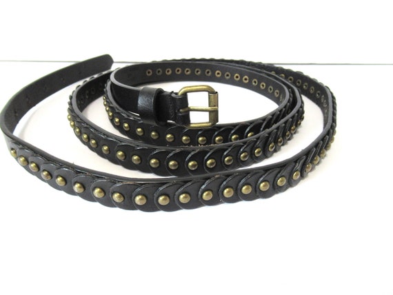 black extra long leather belt, womans Leather bel… - image 8