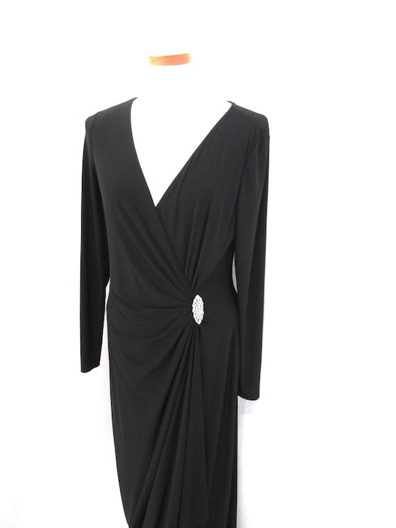 Ralph Lauren wrap black evening dress, long black 