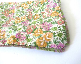 Vintage std floral pillowcase/sham, vintage fabric, cotton case, country bedding, floral bedding, std floral case, floral std sham