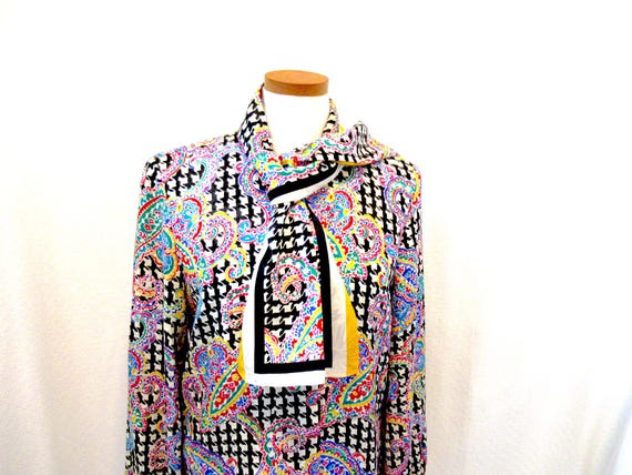 Vintage silk blouse and scarf, Adrianna Papell si… - image 1