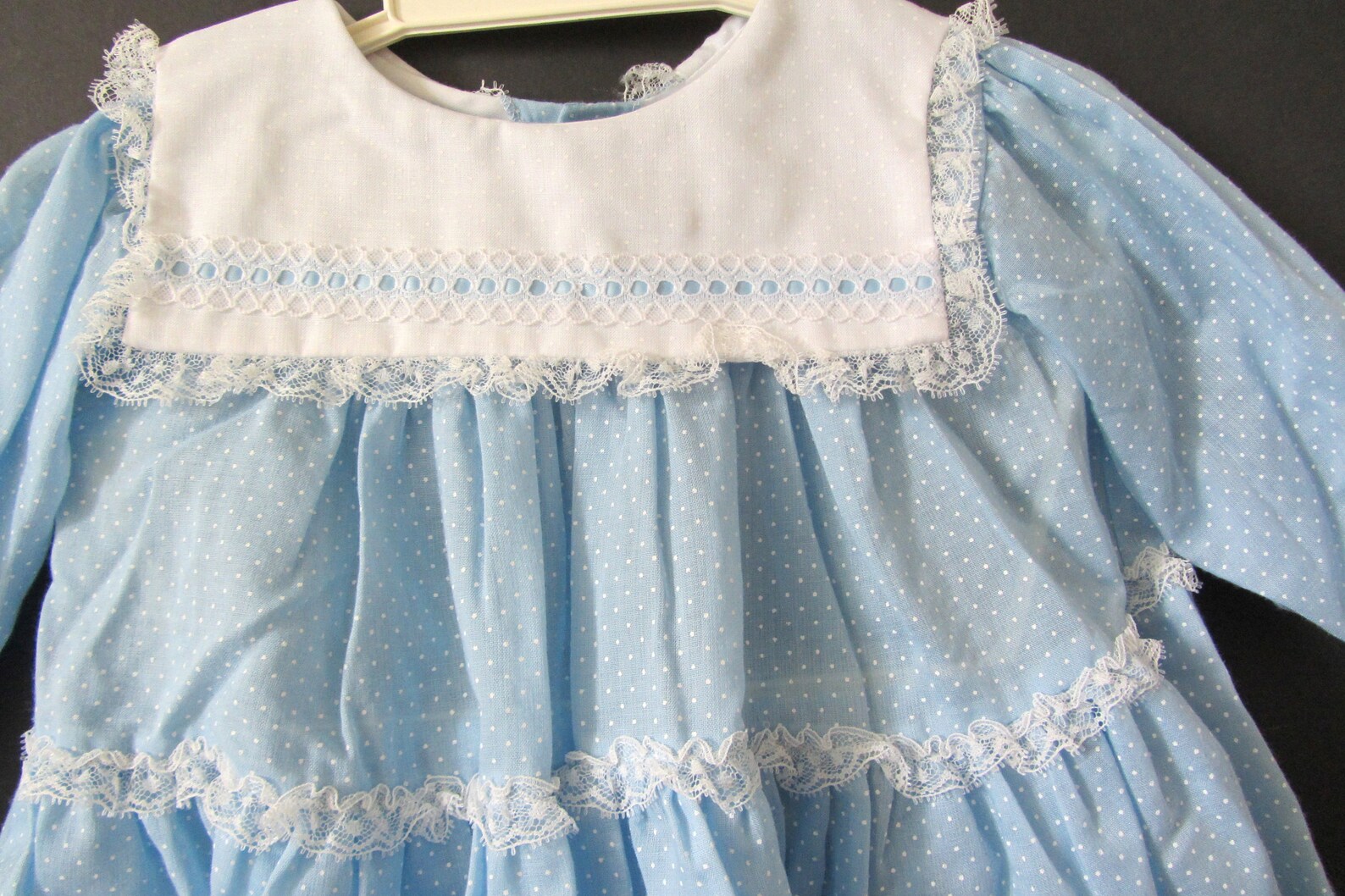 Vintage Baby Girls Dress With Bloomers Blue White Dress Set Etsy