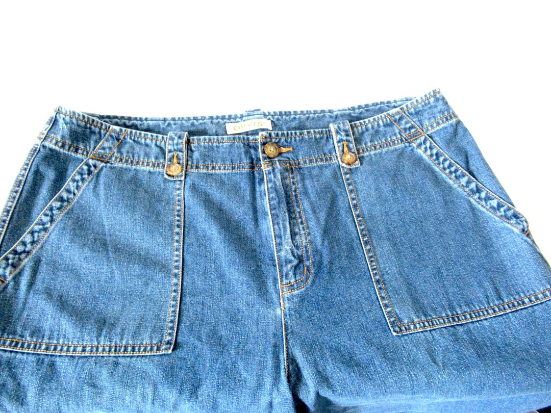 Orvis Wide Leg Jeans Size 16, Mid Blue Denim Jeans, Orvis Jeans, Wide ...