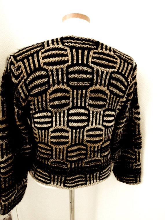 Vintage Zazies Paris sweater, brown black sweater… - image 4