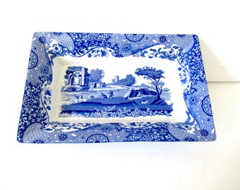 Vintage Italian Spode Camilla pattern candy dish, Spode trinket dish, blue Spode dish, Spode Italian, Made in England, Spode dresser dish