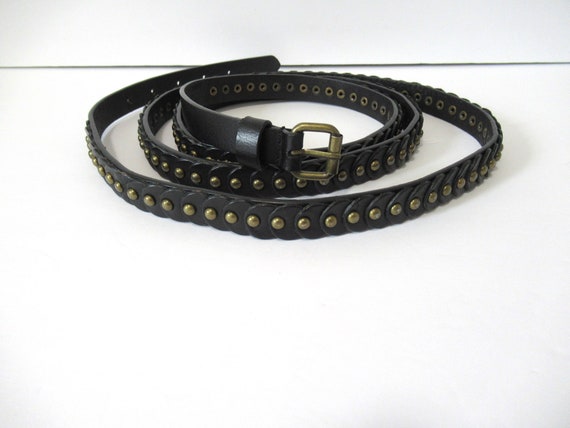 black extra long leather belt, womans Leather bel… - image 6
