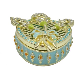 Green turquoise Beautiful Decorated Trinket Box