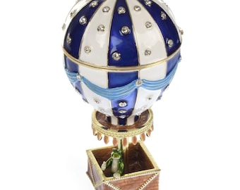 Blue Hot air balloon with frog Limited edition 1-250