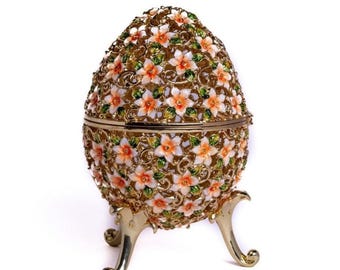 Faberge Egg Decorated with Flowers