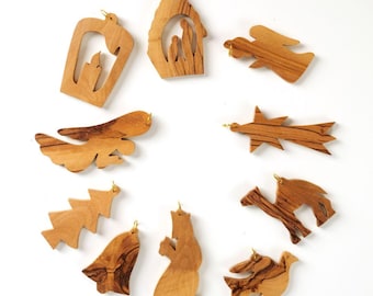 Christmas tree decorations, ornaments, pendants, set of 10