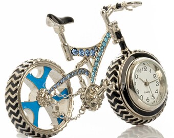 Bicycle clock with Blue crystals