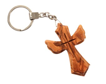 Schlüsselanhänger Kreuz in Engel-Form