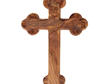 Olive wood cross with rounded edges