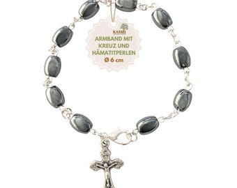Armband mit ovalen Hämatit-Perlen – Handgefertigt in Bethlehem