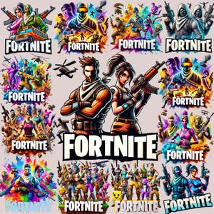 Fort Gaming: 100 F-Nite Character Designs | Printable Bundle | Ideal for T-Shirts, Stickers, and Gamer Gifts | Instant Download | For Game