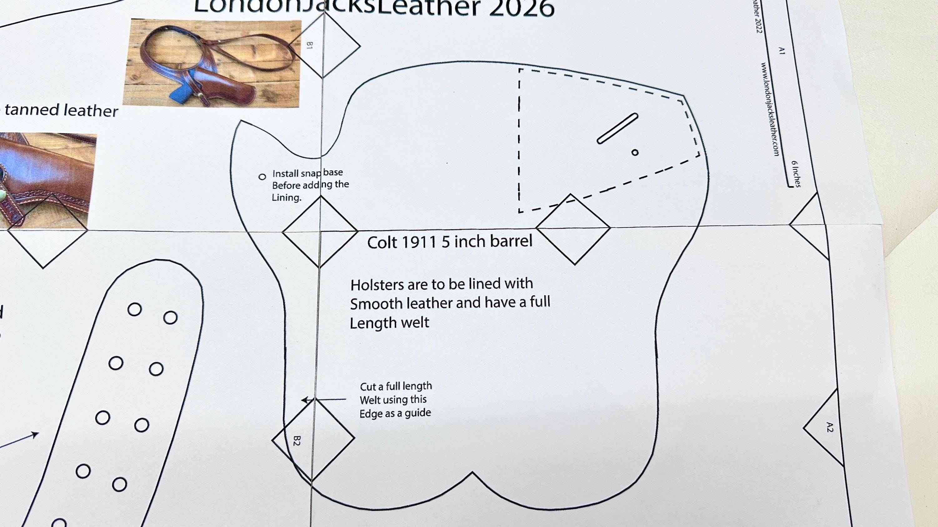 Colt 1911 Shoulder Holster Pattern. Including a Pattern for the Colt ...