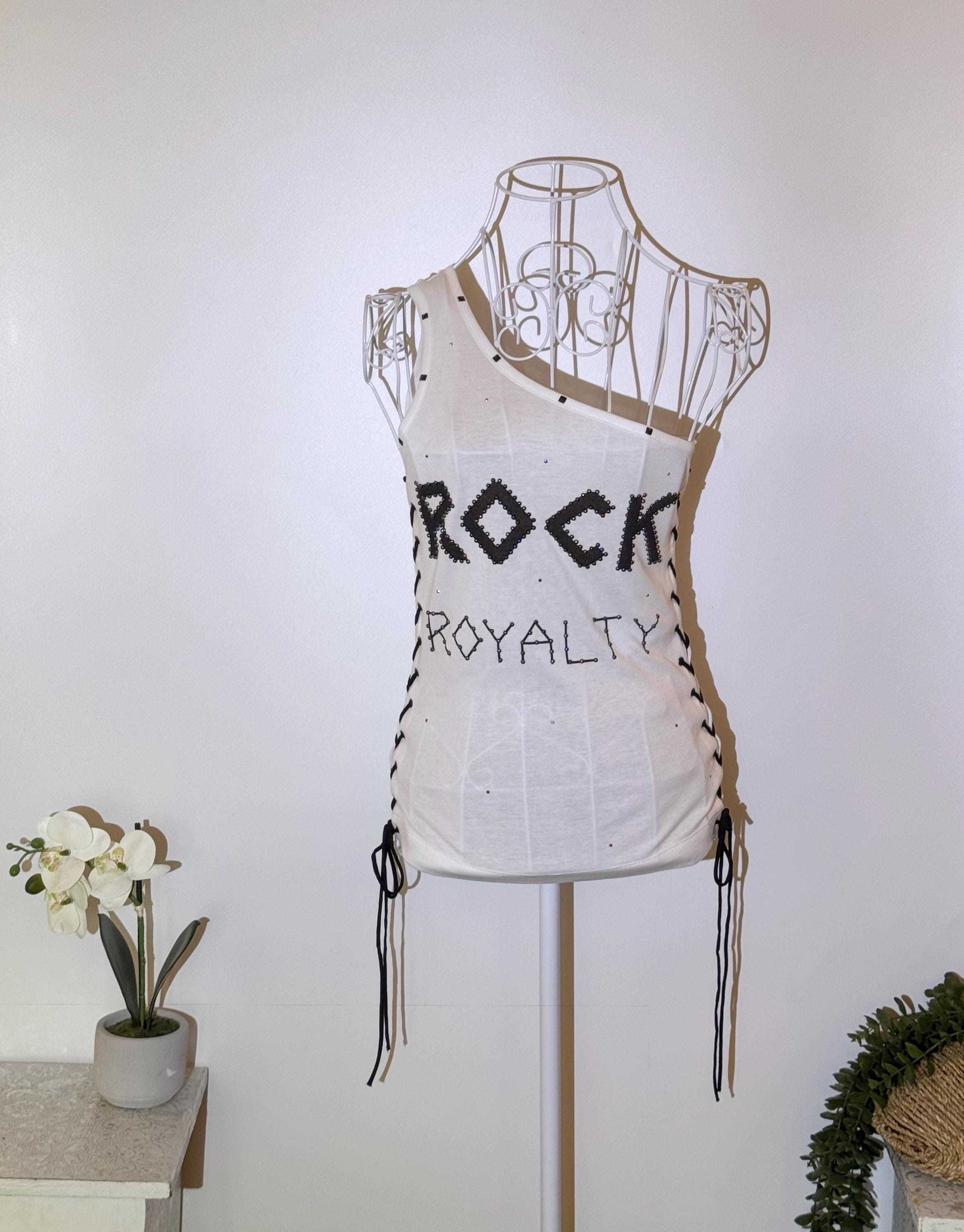 未使用 STELLA McCARTNEY ROCK T Stella Mccartney Designer Rare Rock Royalty One-shoulder T-shirt