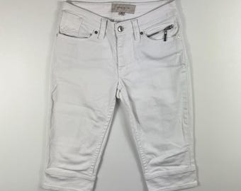 Karen Millen White Denim Cotton Capri Cropped Jeans - Size Uk 8 #1081
