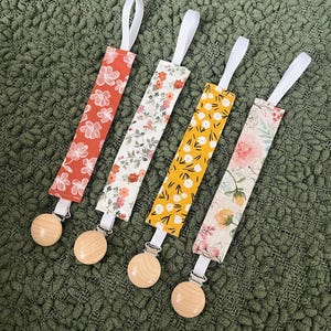 Floral Pacifier Clips – Easy Loop Design -- Baby Girl Gift