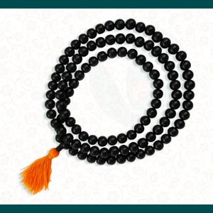 VastuCart® Ebony Wood Beads Rosary( Karungali Malai ) 108 Beads Original - 10mm Beads – Handmade Rosary Necklace for Men & Women (19 In)