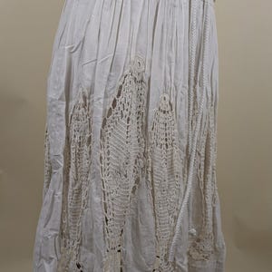 90's anthropologie white cotton fish crochet skirt image 6