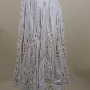 90's anthropologie white cotton fish crochet skirt image 4