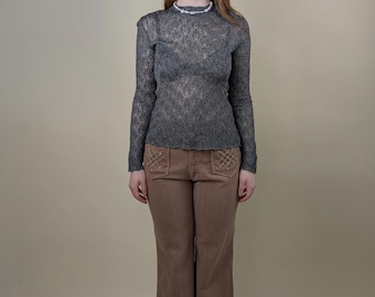 Top de punto calado gris raro de Kenzo, años 80