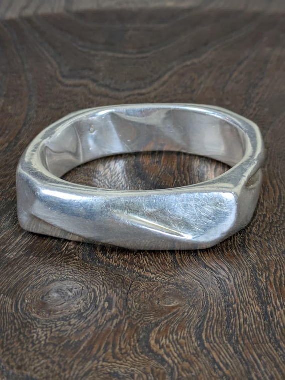 1990's sterling silver abstract bangle