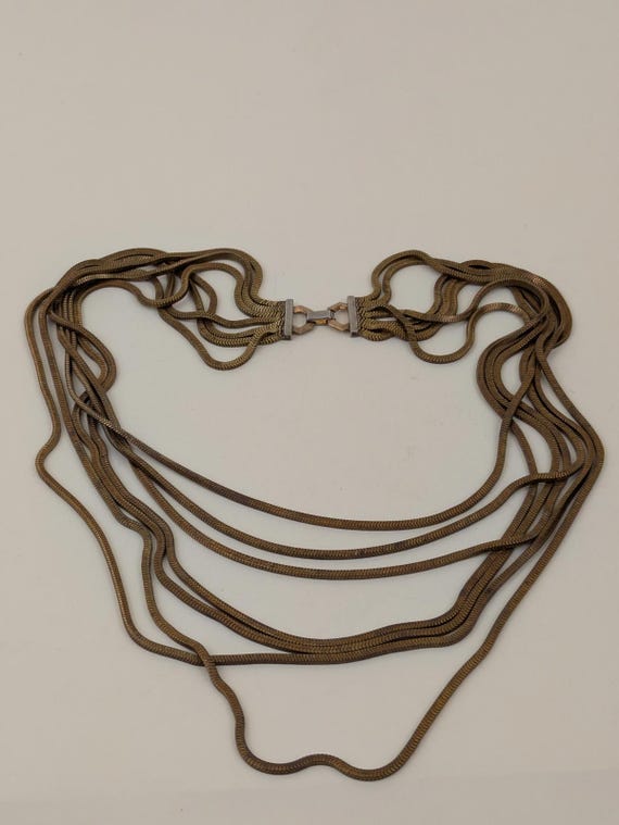 1970's multi tier snake chain necklace