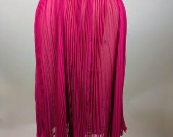 y2k blumarine pink sheer silk pleated skirt